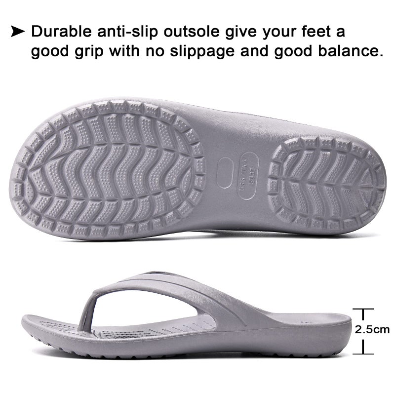 Temi Women's Flip Flops,Soft Lightweight Sandals for Women Anti Slip Casual Slippers Shower Beach Pool Bathroom Flat Slides Shoes - Image 5